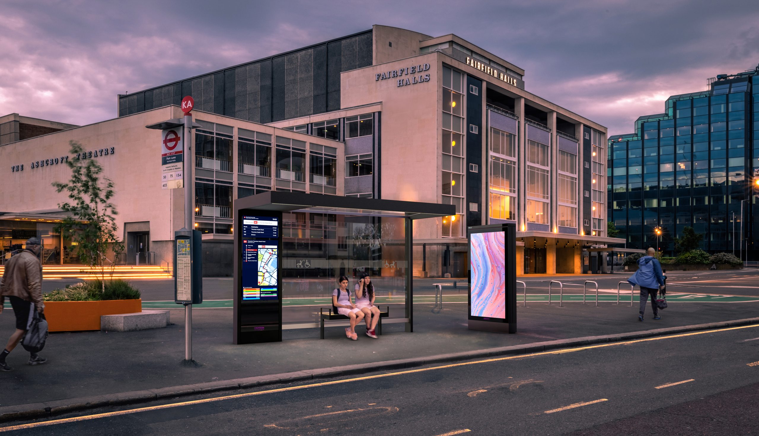 CGI of new smart bus on Fairfields Hall Close