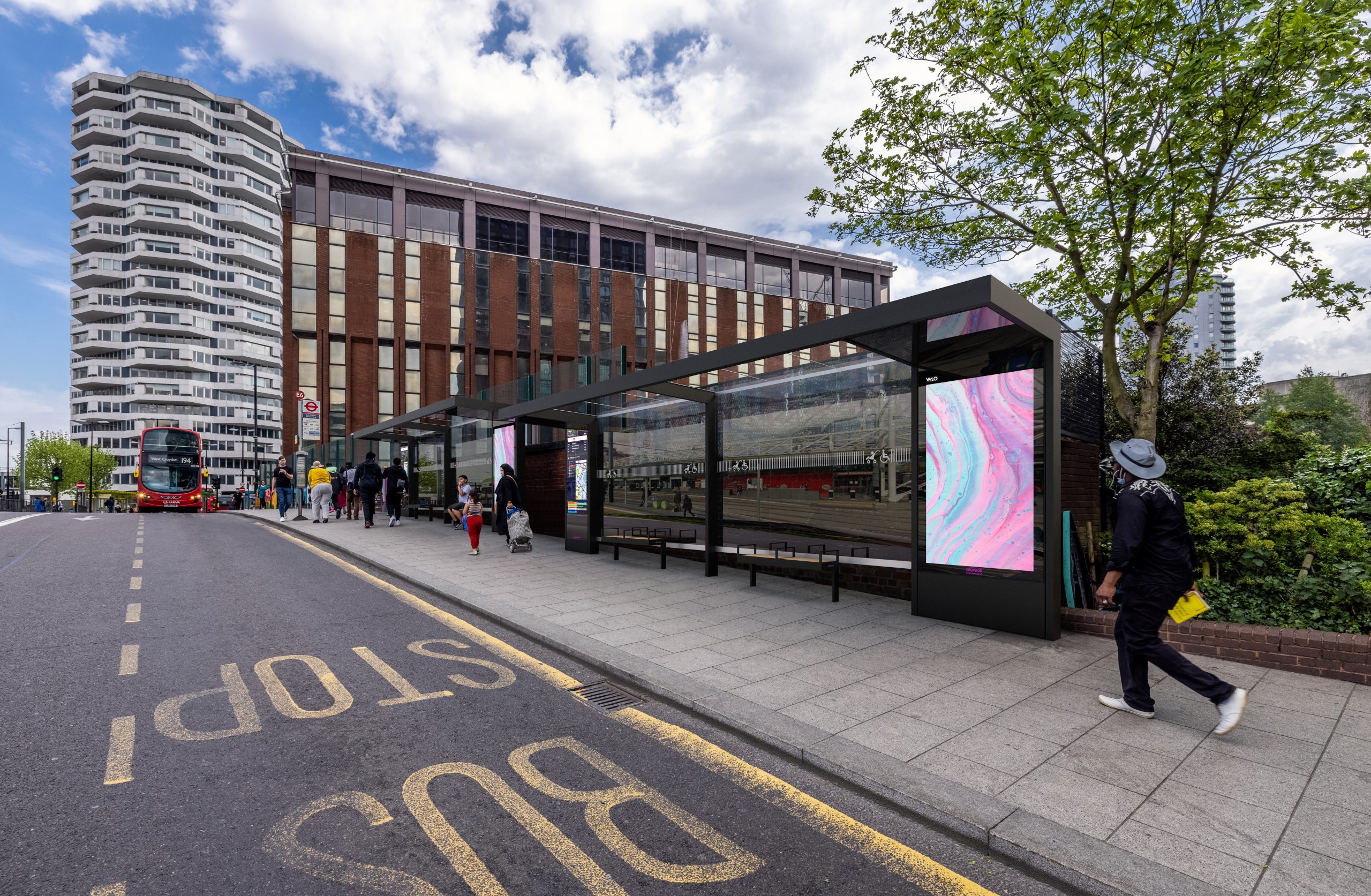 CGI of the new bus stop on George street